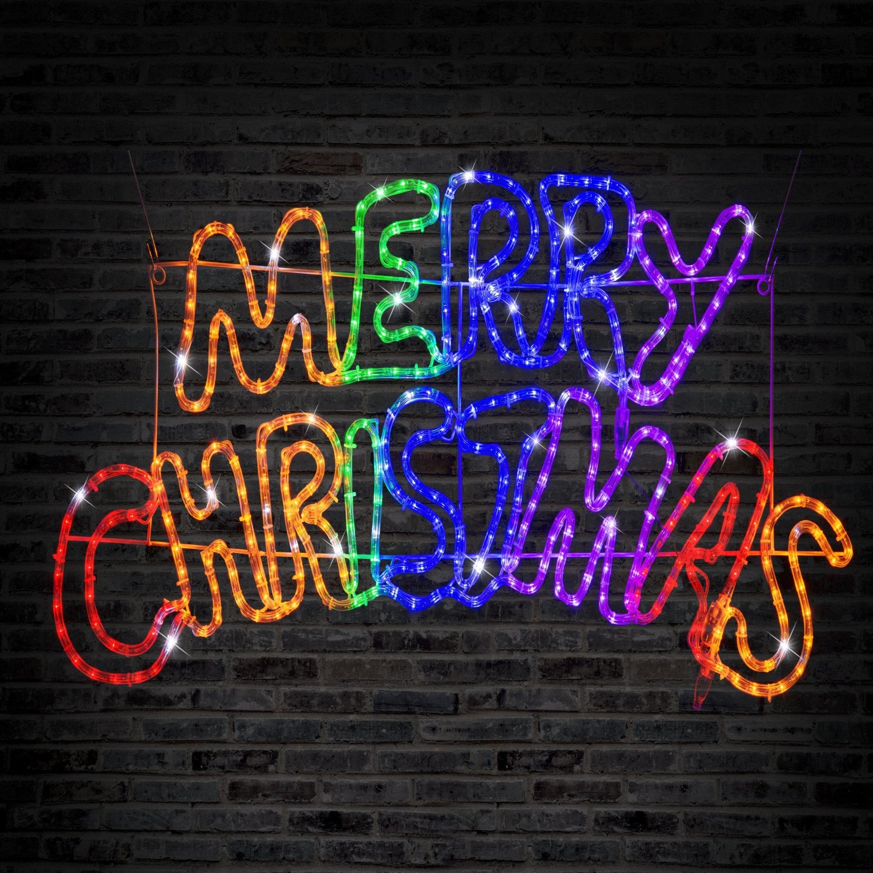 LED Merry Christmas Ropelight Rainbow 100cm - SuperSaverAU - view 2