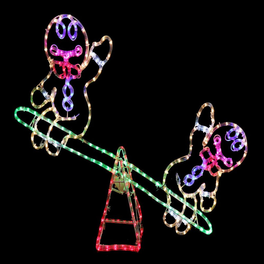 LED Gingerbread Man Seesaw Ropelight - SuperSaverAU - view 1