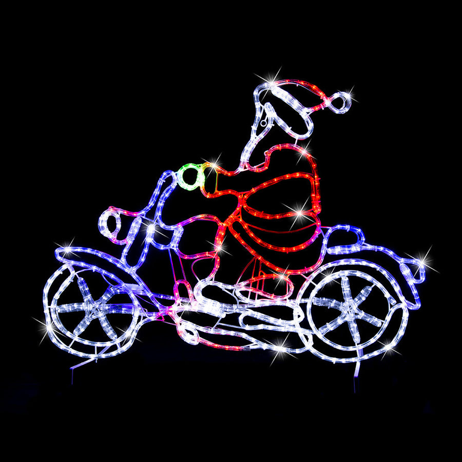 LED Ropelight Motorbike Crew Santa - SuperSaverAU - view 1