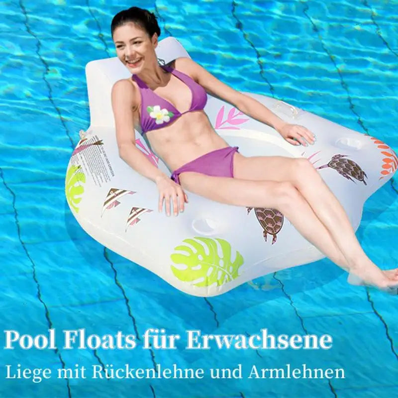 NNEOBA Light-up Inflatable Pool Float Chair 120x120cm with LED Lights - SuperSaverAU - view 3