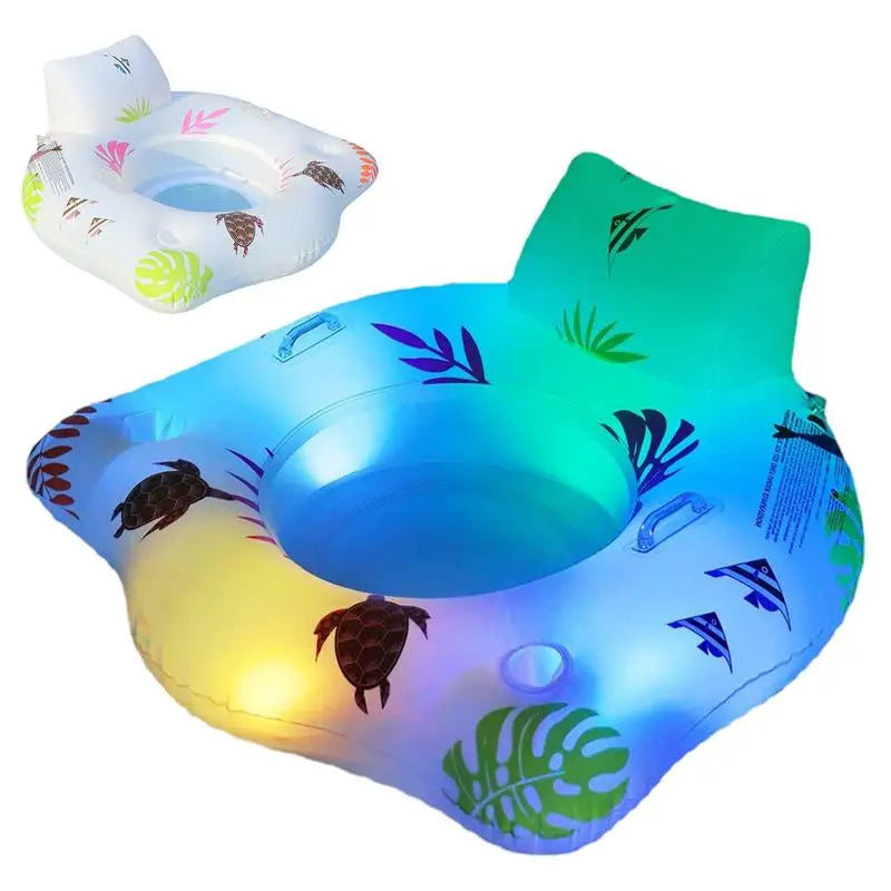 NNEOBA Light-up Inflatable Pool Float Chair 120x120cm with LED Lights - SuperSaverAU - view 4