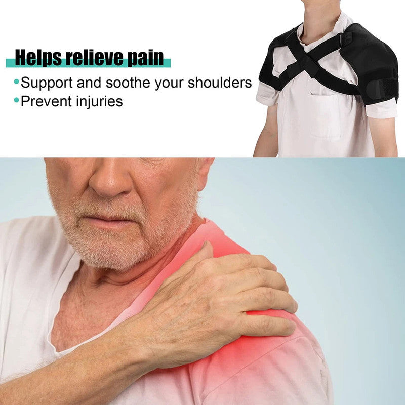 NNEOBA Double Shoulder Brace Wrap Neoprene Compression Sleeve - SuperSaverAU - view 3
