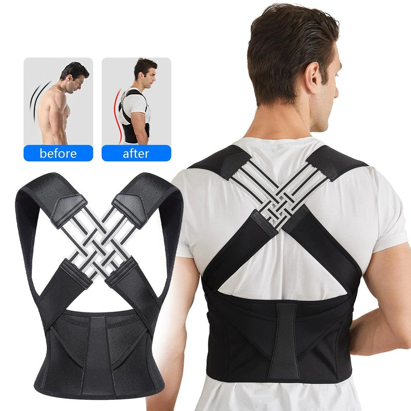 NNEOBA Back Brace Posture Corrector for Men - Adjustable Full Back Support - SuperSaverAU - view 3