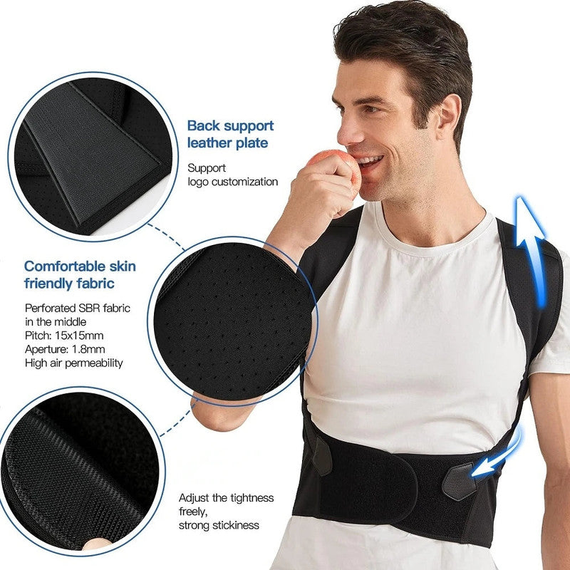 NNEOBA Back Brace Posture Corrector for Men - Adjustable Full Back Support - SuperSaverAU - view 4