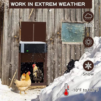 NNETM Automatic Chicken Coop Door, Light-Sensitive, Waterproof, 36*26*5cm