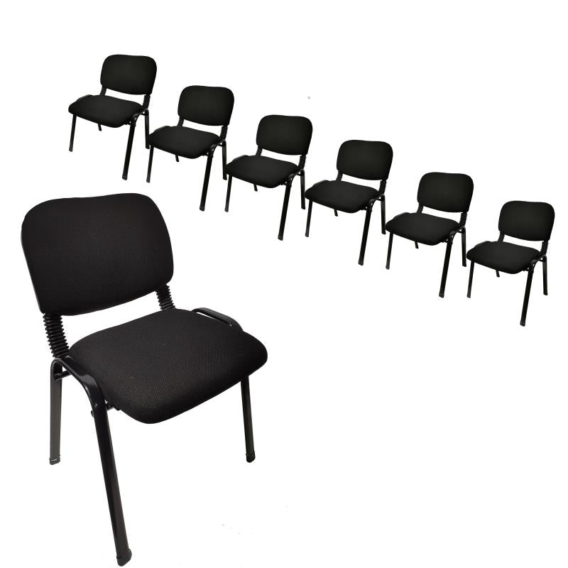 NNECN Stackable & Linkable Office Conference Visitor Community  Chairs (Set of 7-Black) - SuperSaverAU - view 11