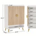 NNETMLT 7-Tier Shoe Storage Cabinet with Adjustable Shelves in Wood and Gold - SuperSaverAU - view 5