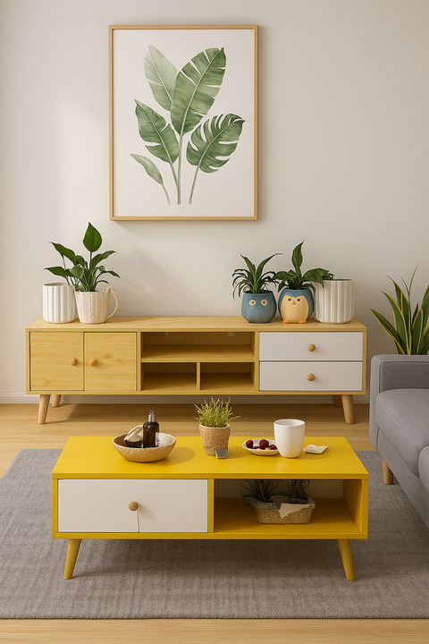 NNECN Modern Living Room TV Stand Table Set - SuperSaverAU - view 1