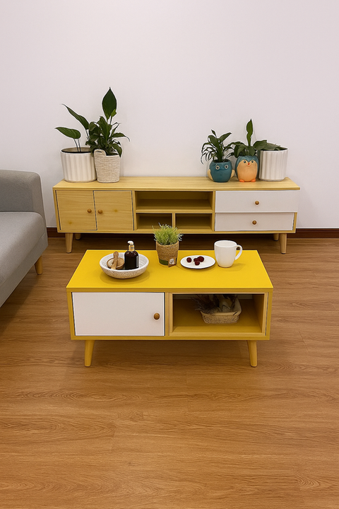 NNECN Modern Living Room TV Stand Table Set - SuperSaverAU - view 2