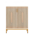 NNETMLT 5-Tier Shoe Cabinet - Geometric Pattern Doors in White/Natural - SuperSaverAU - view 1