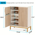 NNETMLT 5-Tier Shoe Cabinet - Geometric Pattern Doors in White/Natural - SuperSaverAU - view 2