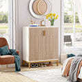 NNETMLT 5-Tier Shoe Cabinet - Geometric Pattern Doors in White/Natural - SuperSaverAU - view 6