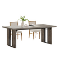 NNETMLT Rustic Rectangular Dining Table - Modern Gray Finish - SuperSaverAU - view 1