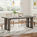NNETMLT Rustic Rectangular Dining Table - Modern Gray Finish - SuperSaverAU - view 2