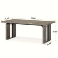 NNETMLT Rustic Rectangular Dining Table - Modern Gray Finish - SuperSaverAU - view 3