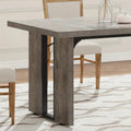 NNETMLT Rustic Rectangular Dining Table - Modern Gray Finish - SuperSaverAU - view 5