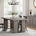 NNETMLT Rustic Rectangular Dining Table - Modern Gray Finish - SuperSaverAU - view 6