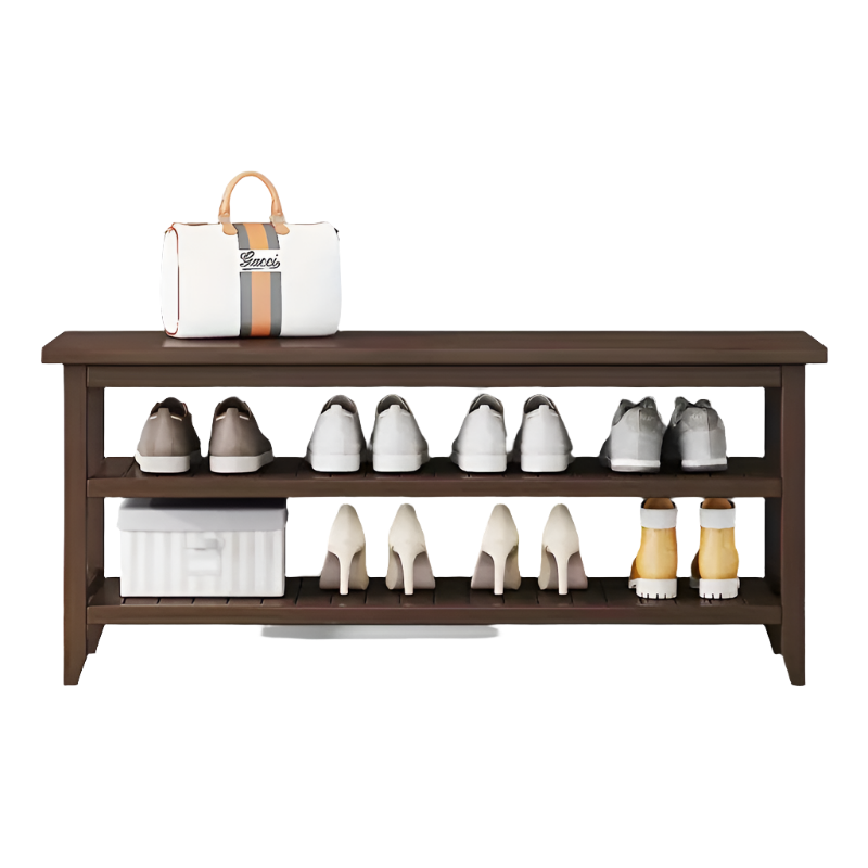NNETM 70cm Bamboo Shoe Changing Stool Rack - Classic Design - SuperSaverAU - view 1
