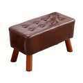 NNETM Classic Solid Wood Faux Leather Storage Bench - SuperSaverAU - view 1