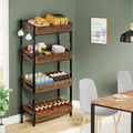 NNETMLT 4-Tier Wood Snack Rack Basket - Vintage Brown - SuperSaverAU - view 3