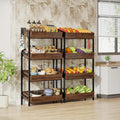 NNETMLT 4-Tier Wood Snack Rack Basket - Vintage Brown - SuperSaverAU - view 5