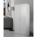 NNECN 2-Door Hanging Wardrobe, 80 L x 52 W x 191.5 H CM, White, Metal Bow Handles - SuperSaverAU - view 4