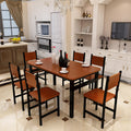 NNECN Wood & Steel Dining Set - 5-Piece Oak & Black - SuperSaverAU - view 4