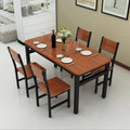 NNECN Wood & Steel Dining Set - 5-Piece Oak & Black - SuperSaverAU - view 6
