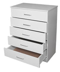 NNECN 5 Drawer Chest, White, 70 L x 40 W x 90 H CM, Impact-Resistant Edging - SuperSaverAU - view 1