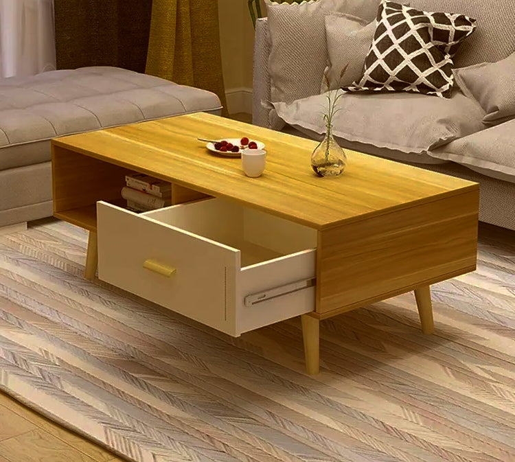 NNECN Coffee Table with Storage Drawer and Open Shelf - SuperSaverAU - view 5