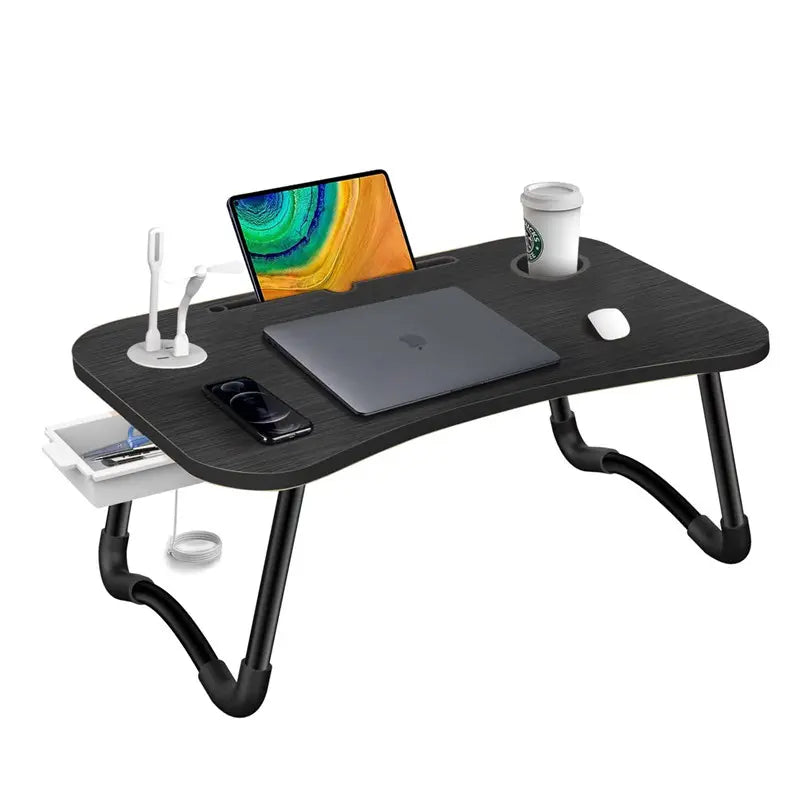 NNECN Laptop Desk Bed Table Tray 60x40cm with USB Charger & Cup Holder - SuperSaverAU - view 2