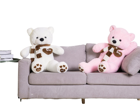 NNECN Huge 100cm Giant Pink Teddy Bear Soft Plush Cotton Scarf Bear Toy Doll Stuffed - SuperSaverAU - view 2