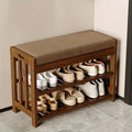 NNETM 2-Tier Bamboo Shoe Rack Bench - Dustproof Storage - SuperSaverAU - view 2