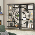 NNETMLT 8-Tier 71-Inch Industrial Geometric Bookcase in Gray - SuperSaverAU - view 6