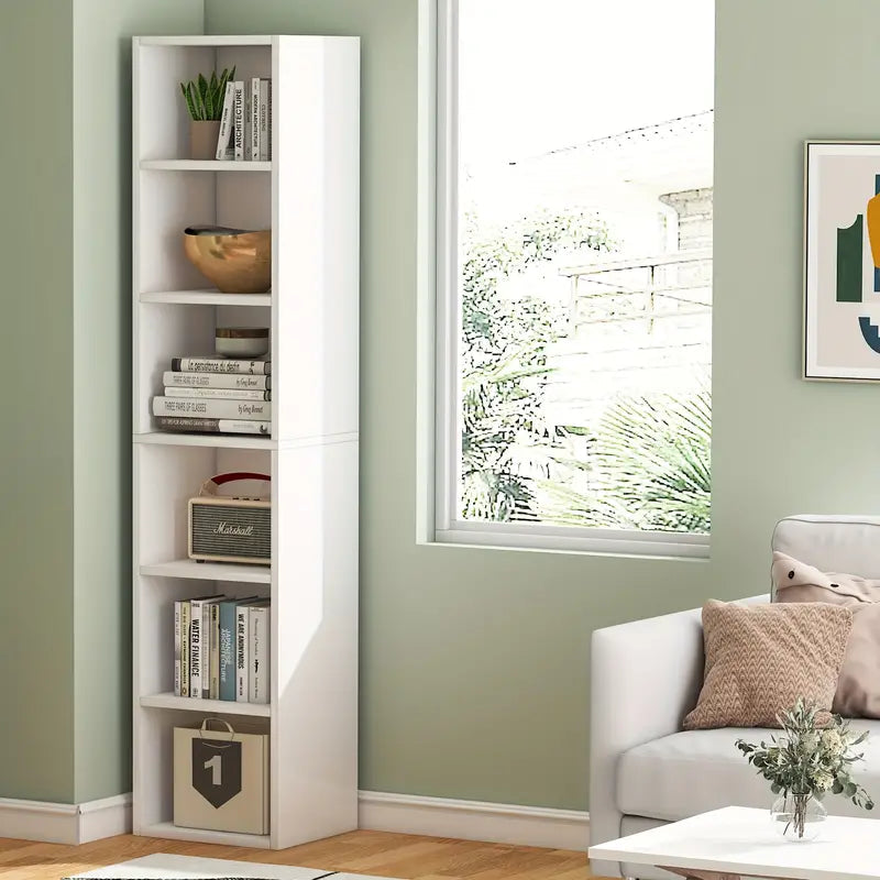 NNETMLT 6-Tier Cube Display Shelf - 70.9 Inch Tall Narrow Bookcase - SuperSaverAU - view 7