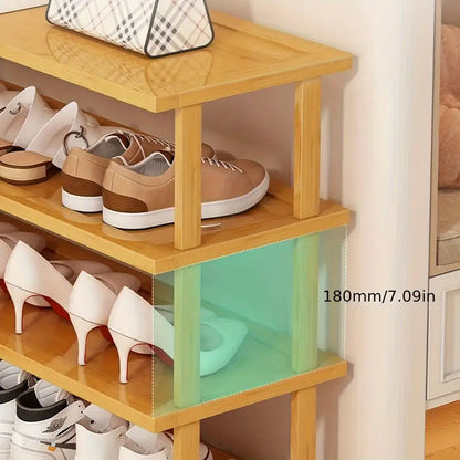NNETM Bamboo 5-Tier Shoe Rack - Space-Saving Storage