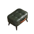 NNETM Plush Vintage Short Stool - Green Black Upholstered Seat - SuperSaverAU - view 1