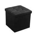 NNETM Black Faux Leather Storage Ottoman - 55L - SuperSaverAU - view 1