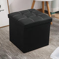 NNETM Black Faux Leather Storage Ottoman - 55L - SuperSaverAU - view 2