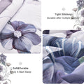Premium Purple Floral 3 Piece Microfiber Comforter Set - King
