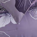 Premium Dark Purple Floral 3 Piece Microfiber Comforter Set - King