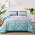 Premium Soft Floral Leaf 3 Piece Microfiber Comforter Set - King