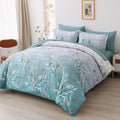 Premium Soft Floral Leaf 3 Piece Microfiber Comforter Set - King