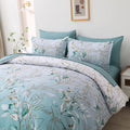 Premium Soft Floral Leaf 3 Piece Microfiber Comforter Set - King