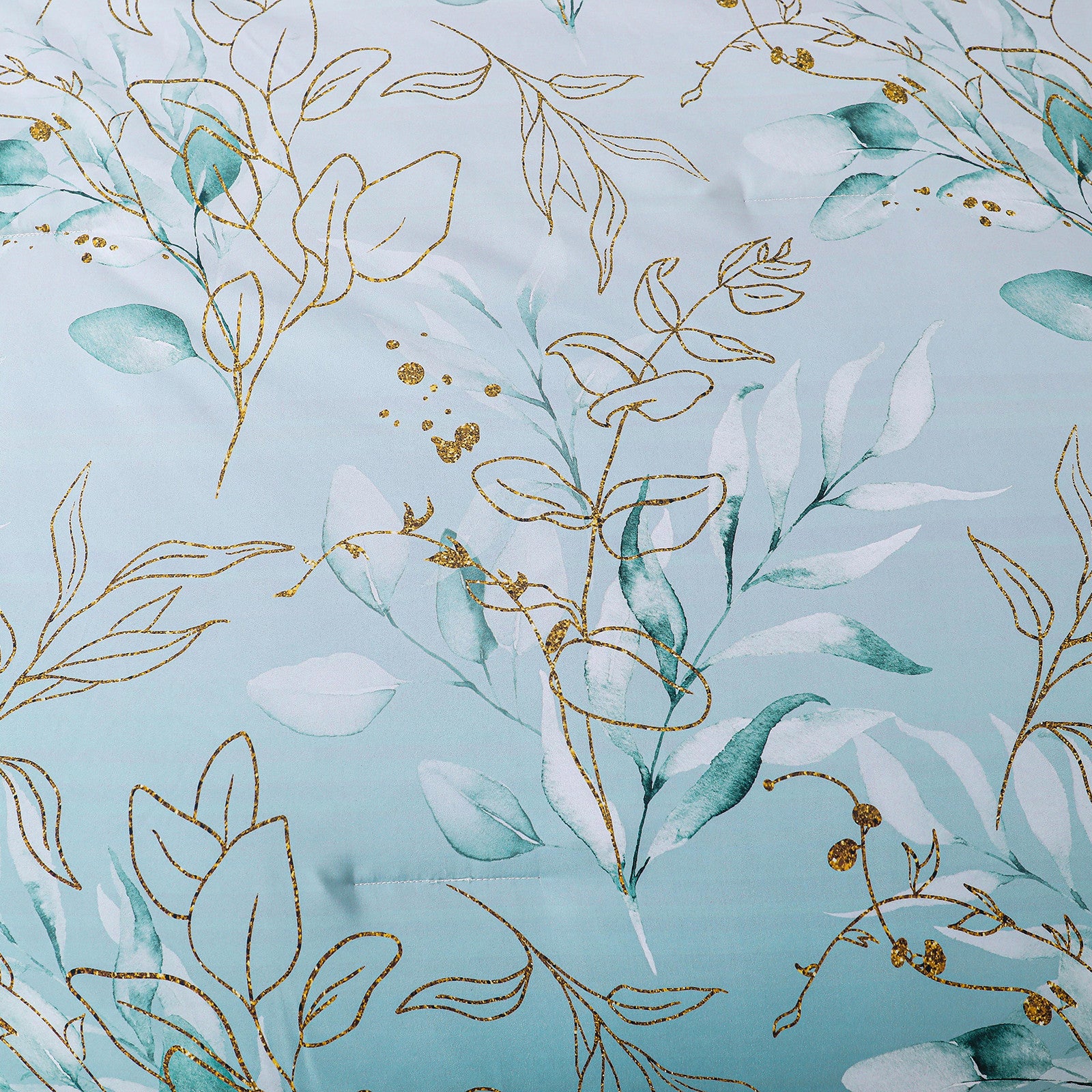 Premium Soft Floral Leaf 3 Piece Microfiber Comforter Set - King