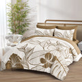 Premium Soft Floral 3 Piece Microfiber Comforter Set - King