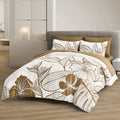 Premium Soft Floral 3 Piece Microfiber Comforter Set - King