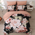 Premium Soft Floral 3 Piece Microfiber Comforter Set - King