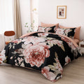 Premium Soft Floral 3 Piece Microfiber Comforter Set - King
