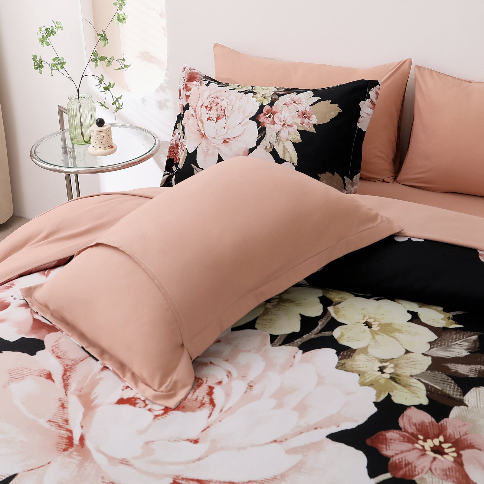 Premium Soft Floral 3 Piece Microfiber Comforter Set - King